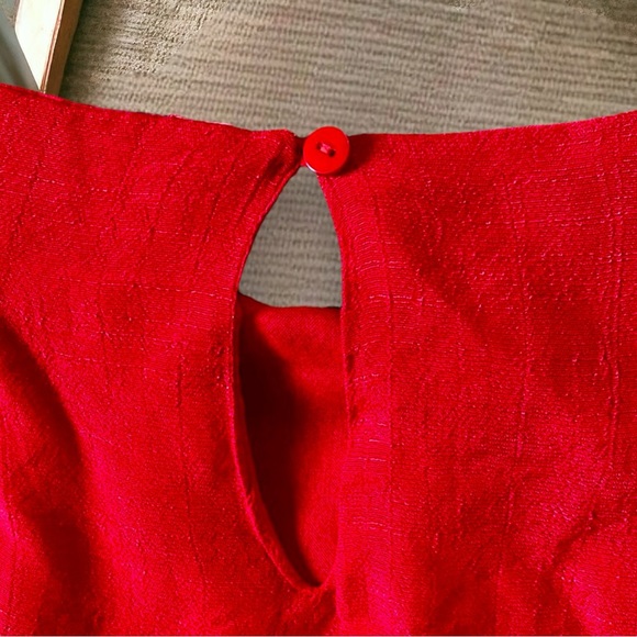 Umgee Red Adrienne Bell Sleeve Ruffle Dress S Babydoll Embroidered Boho - Picture 11 of 13